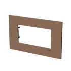ABB - Frame 1-gang/4-modules ABB logo Noble Mocha Z2474.1 MO PLACCA ACCIAIO MOKA 4M.