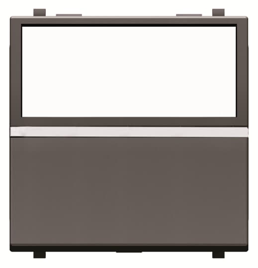 ABB - Push-button with label holder, backlight, 2M, Anthracite - N2204.9 AN PULS.RETROINL. ETICH.NEUTRA