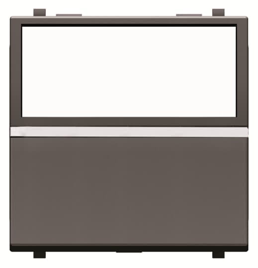 ABB - Push-button with label holder, backlight, 2M, Anthracite - N2204.9 AN PULS.RETROINL. ETICH.NEUTRA