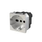 ABB - Italian P30/17 socket outlet 16/10A - 2M - Silver N2233 PL - PRESA DI CORR. SCHUKO IT/DE. Z1109PL