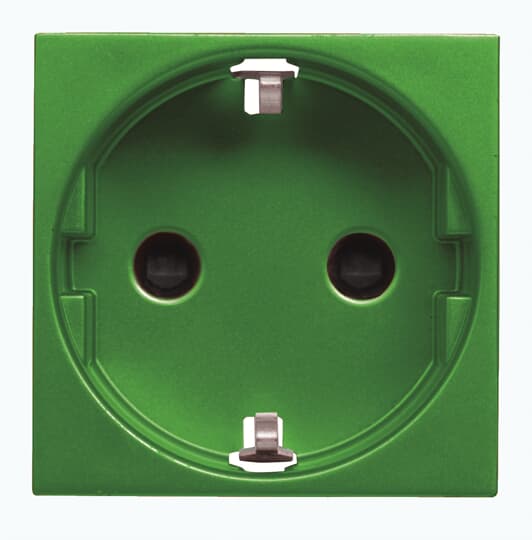 ABB - Socket outlet Schuko 2M Green N2288 VD PRESA DI CORR. SCHUKO DE
