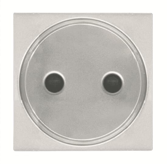 ABB - European unearthed socket outlet 2P - 2M - Silver N2203 PL - Presa di corrente doppio isolamento.