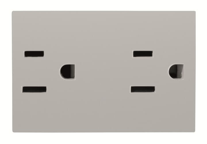 ABB - Presa di corrente americana doppia NEMA 5-15R, 3M, argento N2328 PL. Z1118PL