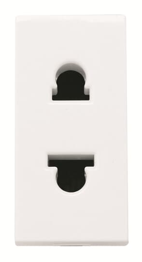 ABB - Presa di corrente Euro-Americana con messa a terra 2P - 1M - Bianca N2135 BL