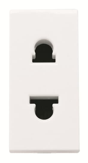 ABB - Presa di corrente Euro-Americana con messa a terra 2P - 1M - Bianca N2135 BL