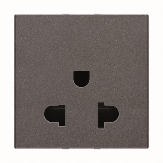 ABB - Euro-American earthed socket outlet 2P+E - 2M - Anthracite N2238 AN - PRESA DI CORR. EURO-AMERIC.
