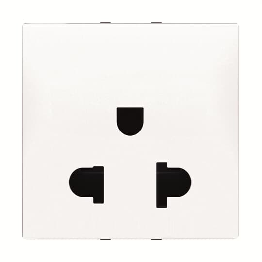 ABB - Presa di corrente Euro-American 2P+E - 2M - Bianca N2238 BL - Grounded Socket Outlet Euro-American.
