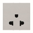 ABB - Presa di corrente Euro-American 2P+E - 2M - Argento N2238 PL - Corrente continua