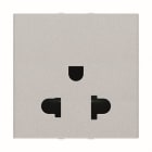 ABB - Presa di corrente Euro-American 2P+E - 2M - Argento N2238 PL - Corrente continua
