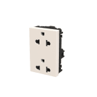 ABB - Presa di corrente Euro-American earthed duplex 2P+E - 3M - Bianca N2338 BL.