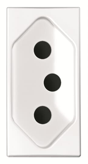 ABB - Presa di corrente BR 10A - 1M - Bianca N2136 BL - Brasiliana 10A.