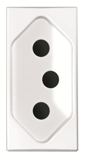 ABB - Presa di corrente BR 10A - 1M - Bianca N2136 BL - Brasiliana 10A. Z1174BL