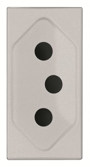 ABB - Presa di corrente BR 10A - 1M - Silver N2136 PL - Brasiliana 10A