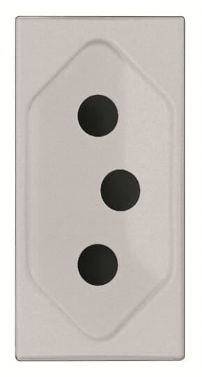 ABB - Presa di corrente BR 10A - 1M - Silver N2136 PL - Brasiliana 10A
