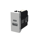ABB - Caricatore USB-A+C 10,5W - 1M - Silver N2185.3 PL Z1180PL