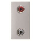 ABB - Unità di connessione RCA 2X - 1M - Argento N2155.2 PL - Presa RCA 2X (Rosso-Bianco)