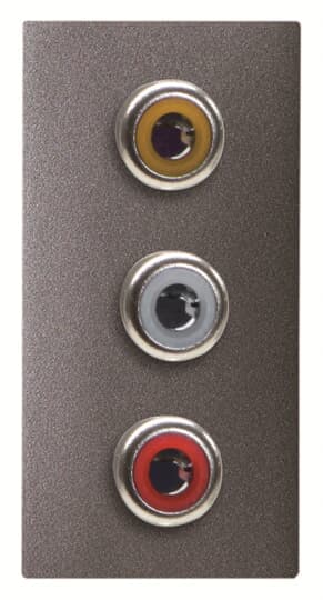 ABB - 3x RCA connection unit - 1M - Anthracite N2155.3 AN - PRESA (R-B-G) Z1403AN