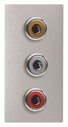 ABB - 3x RCA connection unit - 1M - Silver N2155.3 PL - PRESA RCA 3X (R-B-G)