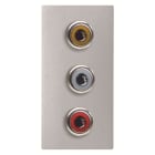 ABB - 3x RCA connection unit - 1M - Silver N2155.3 PL - PRESA RCA 3X (R-B-G)