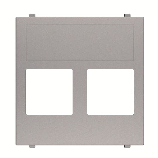 ABB - Cover plate for 2-gangs data outlet - 2M - Silver N2216.2 PL - COVER PER DOPPIA PRESA DATI.