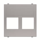 ABB - Cover plate for 2-gangs data outlet - 2M - Silver N2216.2 PL - COVER PER DOPPIA PRESA DATI.
