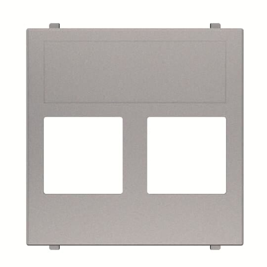 ABB - Cover plate for 2-gangs data outlet - 2M - Silver N2216.2 PL - COVER PER DOPPIA PRESA DATI.