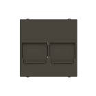 ABB - Cover plate for data outlet 2-gang with shutters - 2M - Anthracite N2216.4 AN - Cover copertura presa dati.