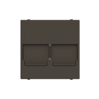 ABB - Cover plate for data outlet 2-gang with shutters - 2M - Anthracite N2216.4 AN - Cover copertura presa dati.
