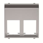 ABB - Cover plate for data outlet 2-gang at 45ºs - 2M - Silver N2216.6 PL - COVER 45? DOPPIA PRESA DATI.