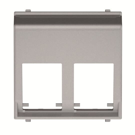 ABB - Cover plate for data outlet 2-gang at 45ºs - 2M - Silver N2216.6 PL - COVER 45? DOPPIA PRESA DATI.