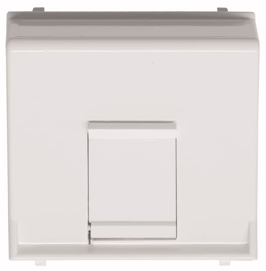 ABB - Cover plate for data outlet 1-gang at 45º with shutter - 2M - White N2216.7 BL - Cover 45? Cop. Presa Dati.