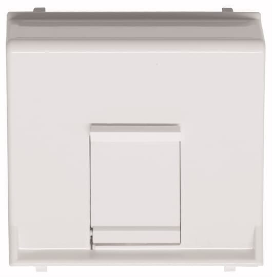 ABB - Cover plate for data outlet 1-gang at 45º with shutter - 2M - White N2216.7 BL - Cover 45? Cop. Presa Dati. Z1533BL