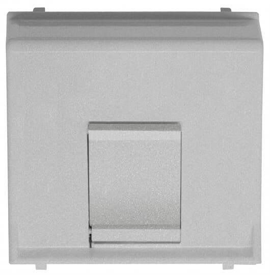 ABB - Cover plate for data outlet 1-gang at 45º with shutter - 2M - Silver N2216.7 PL - Cover 45? Cop. Presa Dati.