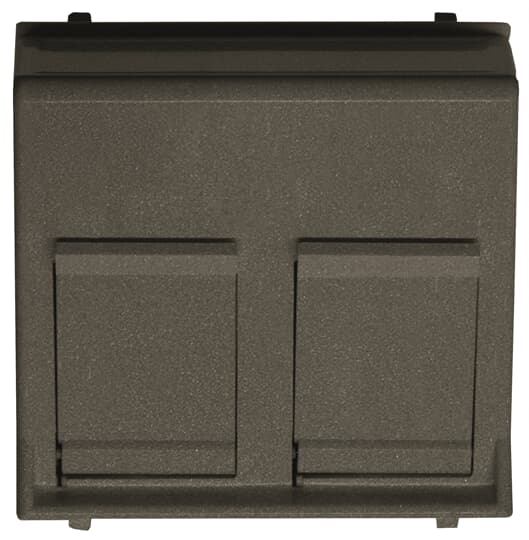 ABB - Cover plate for data outlet 2-gang at 45º with shutters - 2M - Anthracite N2216.8 AN - COP. PRESA DATI 45? COP.