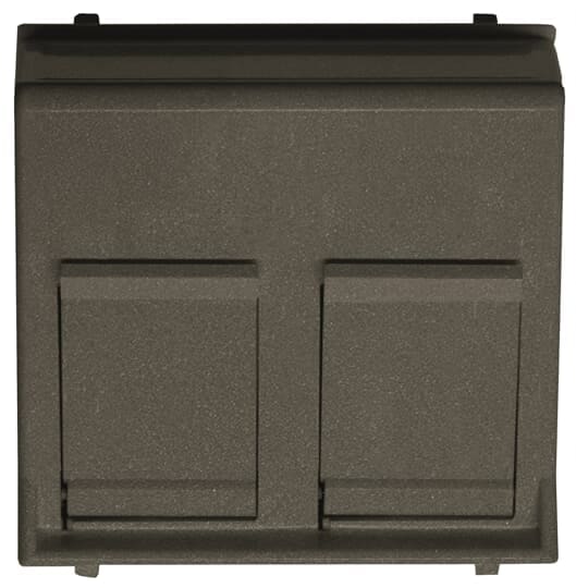 ABB - Cover plate for data outlet 2-gang at 45º with shutters - 2M - Anthracite N2216.8 AN - COP. PRESA DATI 45? COP.