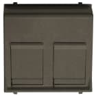 ABB - Cover plate for data outlet 2-gang at 45º with shutters - 2M - Anthracite N2216.8 AN - COP. PRESA DATI 45? COP.