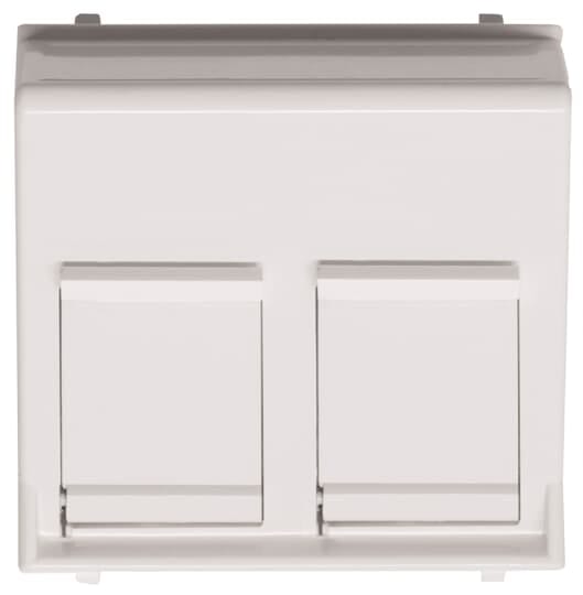 ABB - Cover plate for data outlet 2-gang at 45º with shutters - 2M - White N2216.8 BL - COP. PRESA DATI