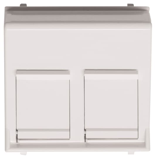 ABB - Cover plate for data outlet 2-gang at 45º with shutters - 2M - White N2216.8 BL - COP. PRESA DATI