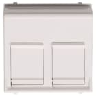 ABB - Cover plate for data outlet 2-gang at 45º with shutters - 2M - White N2216.8 BL - COP. PRESA DATI