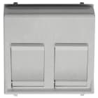ABB - Cover plate for data outlet 2-gang at 45º with shutters - 2M - Silver N2216.8 PL - COVER 45? COP. PRESA DATI.