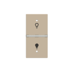 ABB - Rocker cover KNX light symbol - Right - 1M - Champagne N2121.1R CV COVER DX SIMB.LUCE 1M, CHAM.