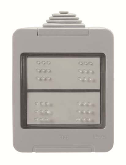 ABB - Box IP55 Zenit Rocker Switch 2Wang N3202 - KIT DA PARETE + 1 DEV. Z2855KT