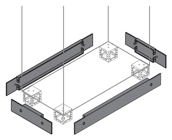 ABB - N.2 plinth flanges and flange zoccolo 100x400mm for HXW and HXL dimensions.