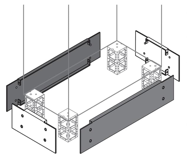 ABB - N.2 plinth flanges e flange zoccolo 200x800mm per fissaggio sicuro e stabile.