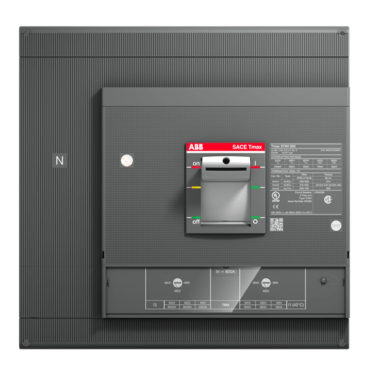 ABB - XT6H 800 TMA IN=600A 4P F F INN100%IN UL.