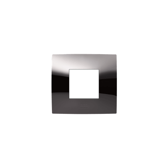 ABB - Frame, 2 modules, Glossy Metal Black 1-gang(s) Placca 2 Mod. Metal Black Lucido Chiara.