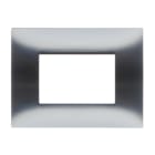 ABB - Frame 3 modules CHROME satin finish 1-gang(s) Chrome Placca 3 mod. cromo satinato Chiara.