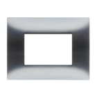 ABB - Frame 3 modules CHROME satin finish 1-gang(s) Chrome Placca 3 mod. cromo satinato Chiara.