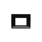 ABB - Frame 3 modules Glossy Metal Black 3-gang(s) Placca Chiara Lucido. 2CSK0317CH