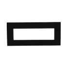 ABB - Placca 7 moduli in metallo nero lucido, cornice 1-gang nera - Chiara.